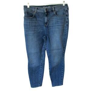 Eddie Bauer Women's Petite High Rise Light Wash Skinny Leg Blue Jeans Size P16